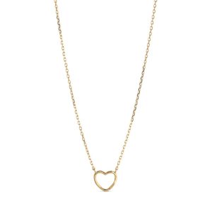â¤ï¸ Enamel - Halskæde - Necklace Organic Heart - Gold